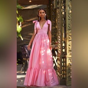 NWT Alamour the Label Celinna pink maxi dress